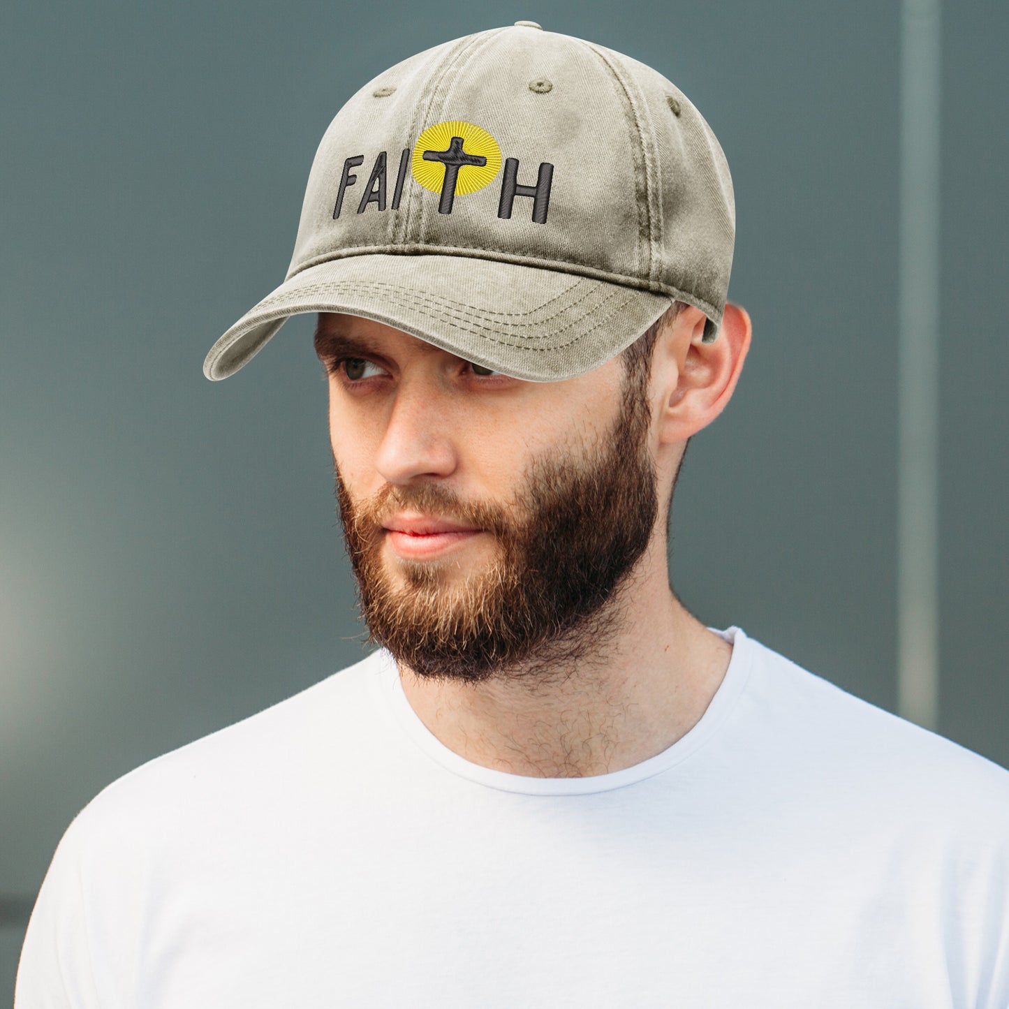 FAITH Embroidered Denim Baseball Cap