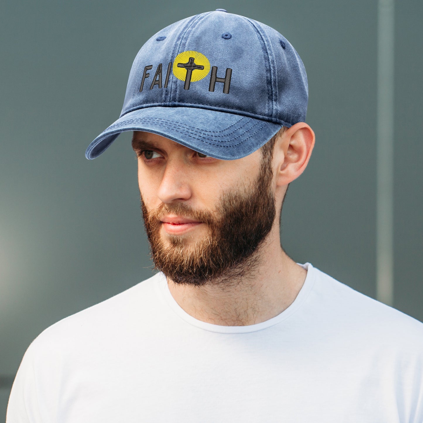 FAITH Embroidered Denim Baseball Cap