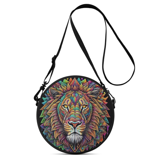 Multi-Colored Lion Round Satchel Bag