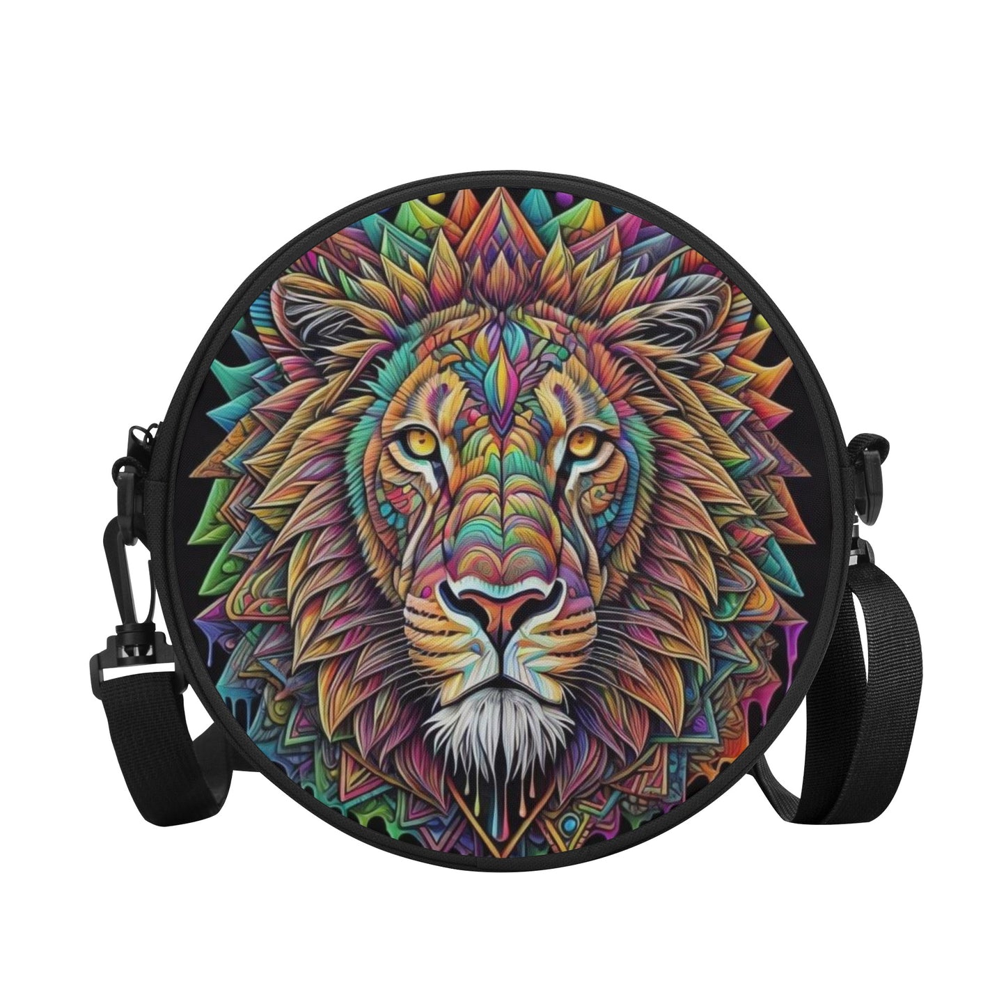 Multi-Colored Lion Round Satchel Bag