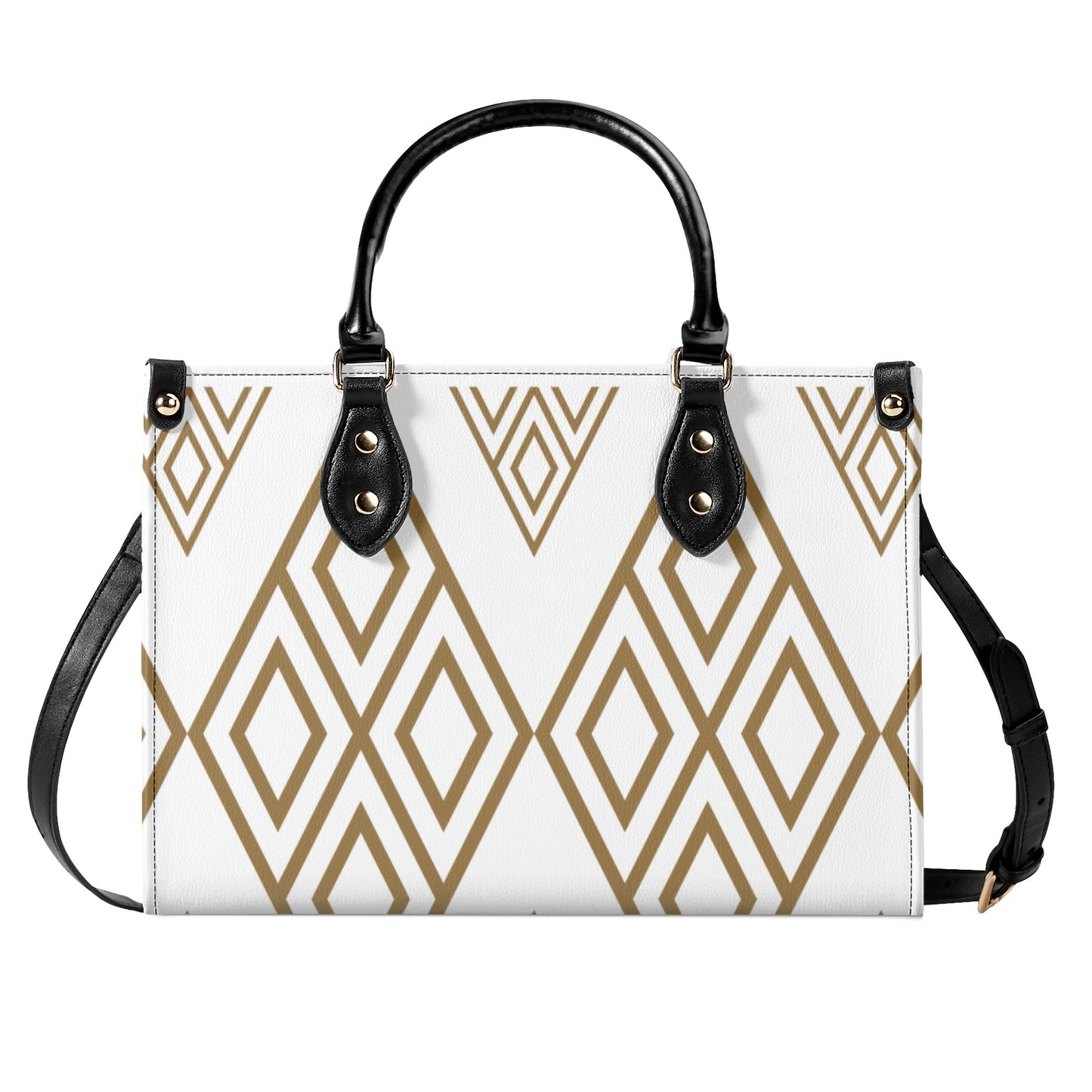 Diamond Patterned Leather Handbag