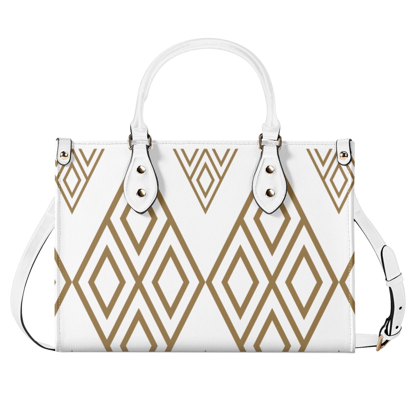 Diamond Patterned Leather Handbag