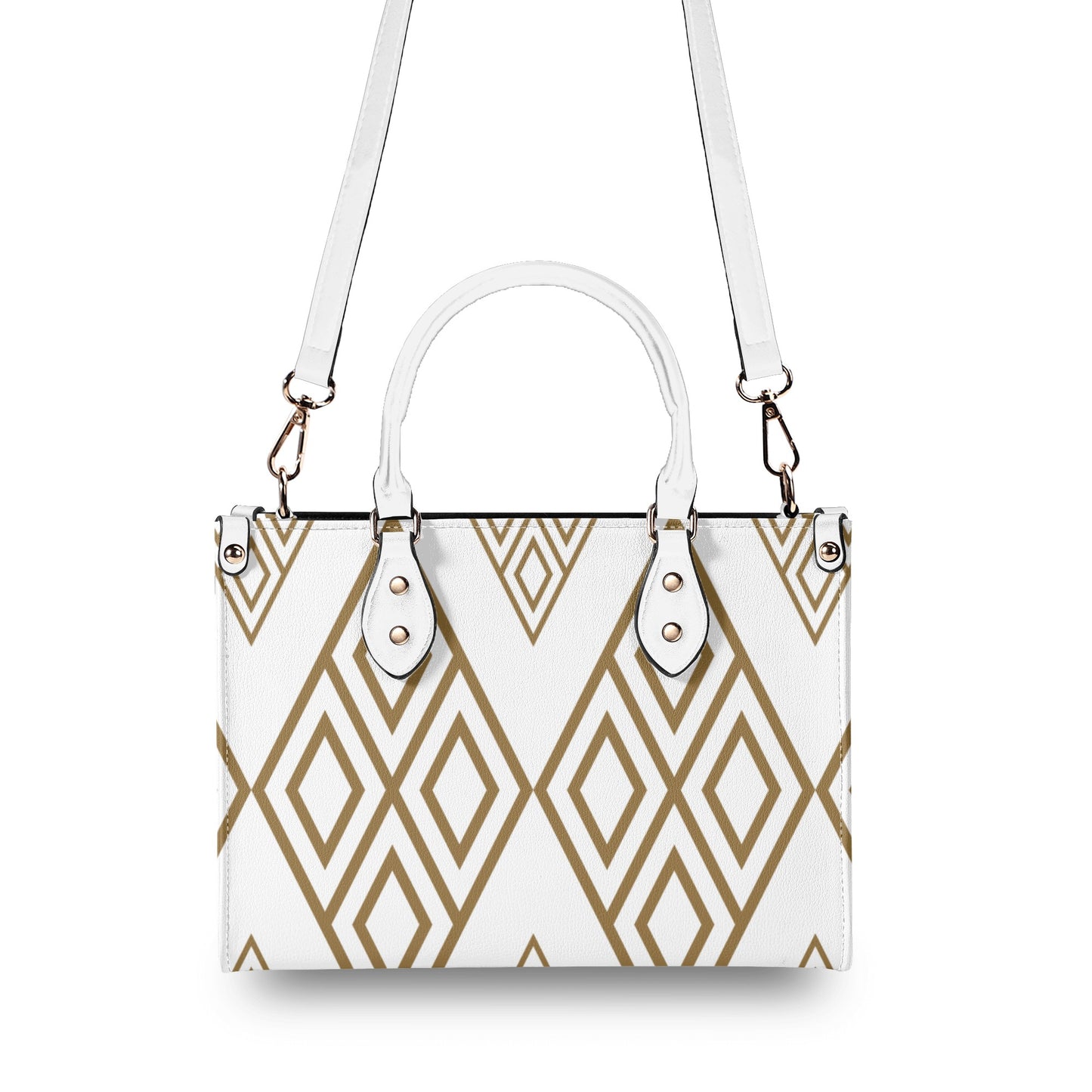 Diamond Patterned Leather Handbag