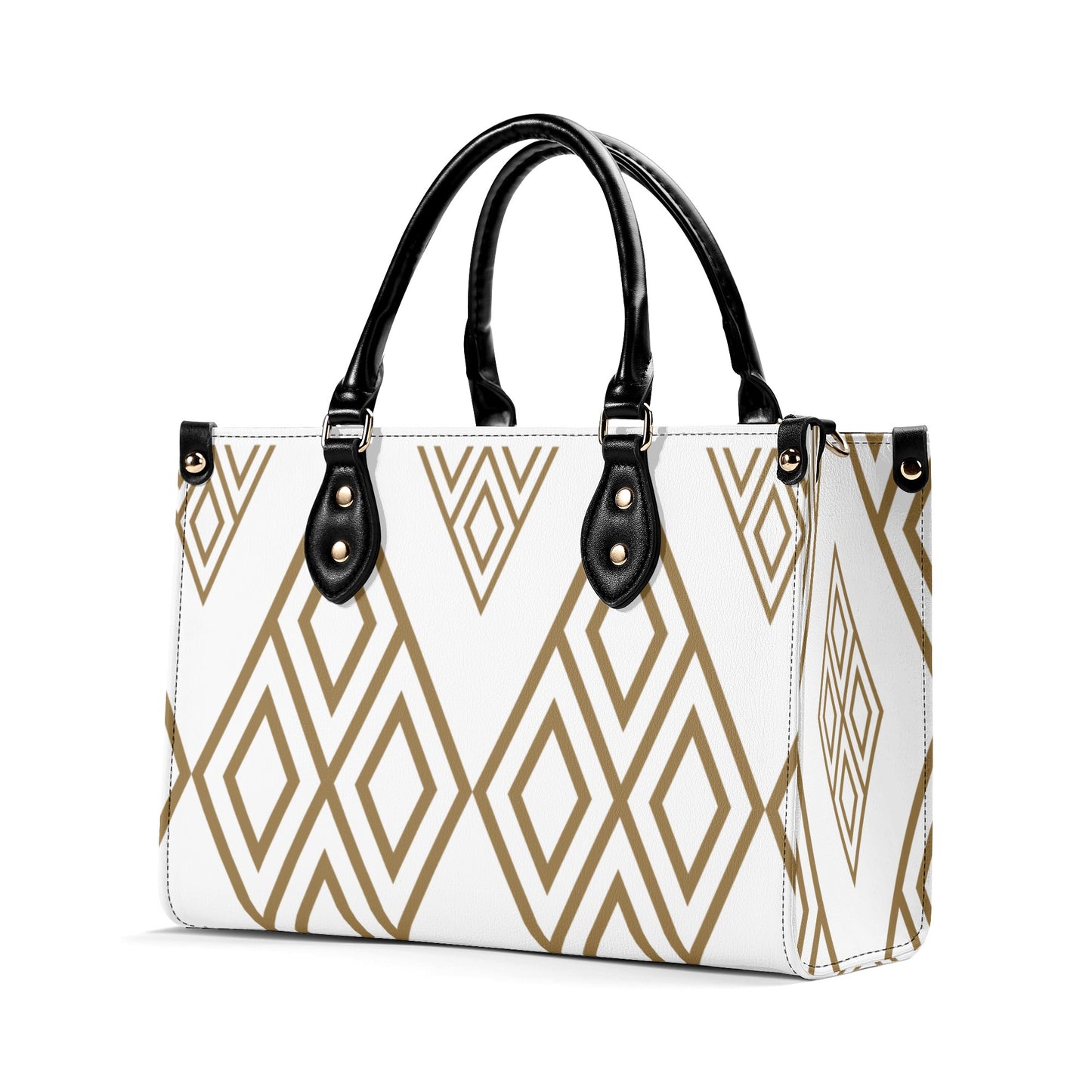 Diamond Patterned Leather Handbag