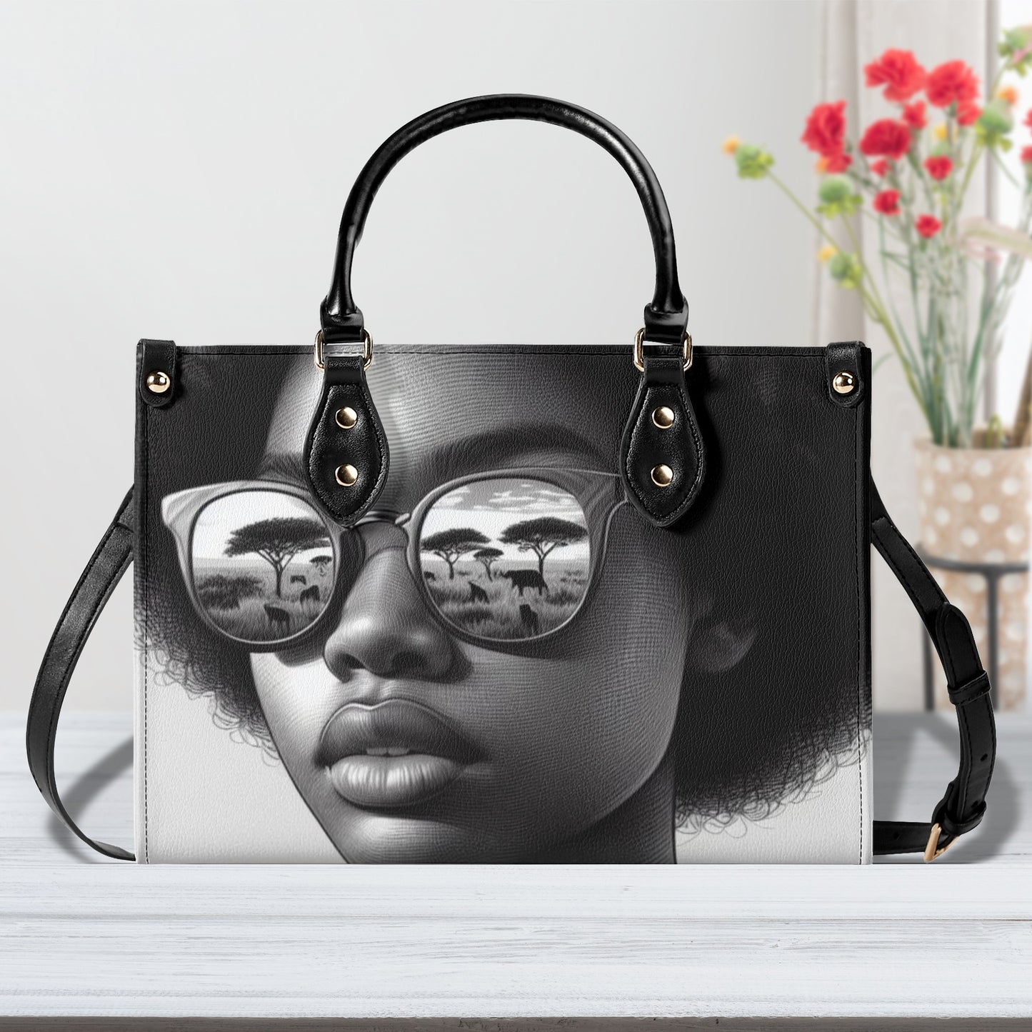 Glance Of Africa Leather Handbag