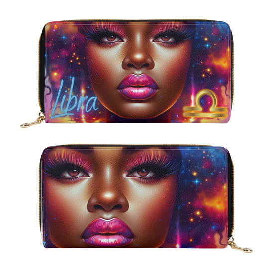 Libra Leather Zipper Wallet