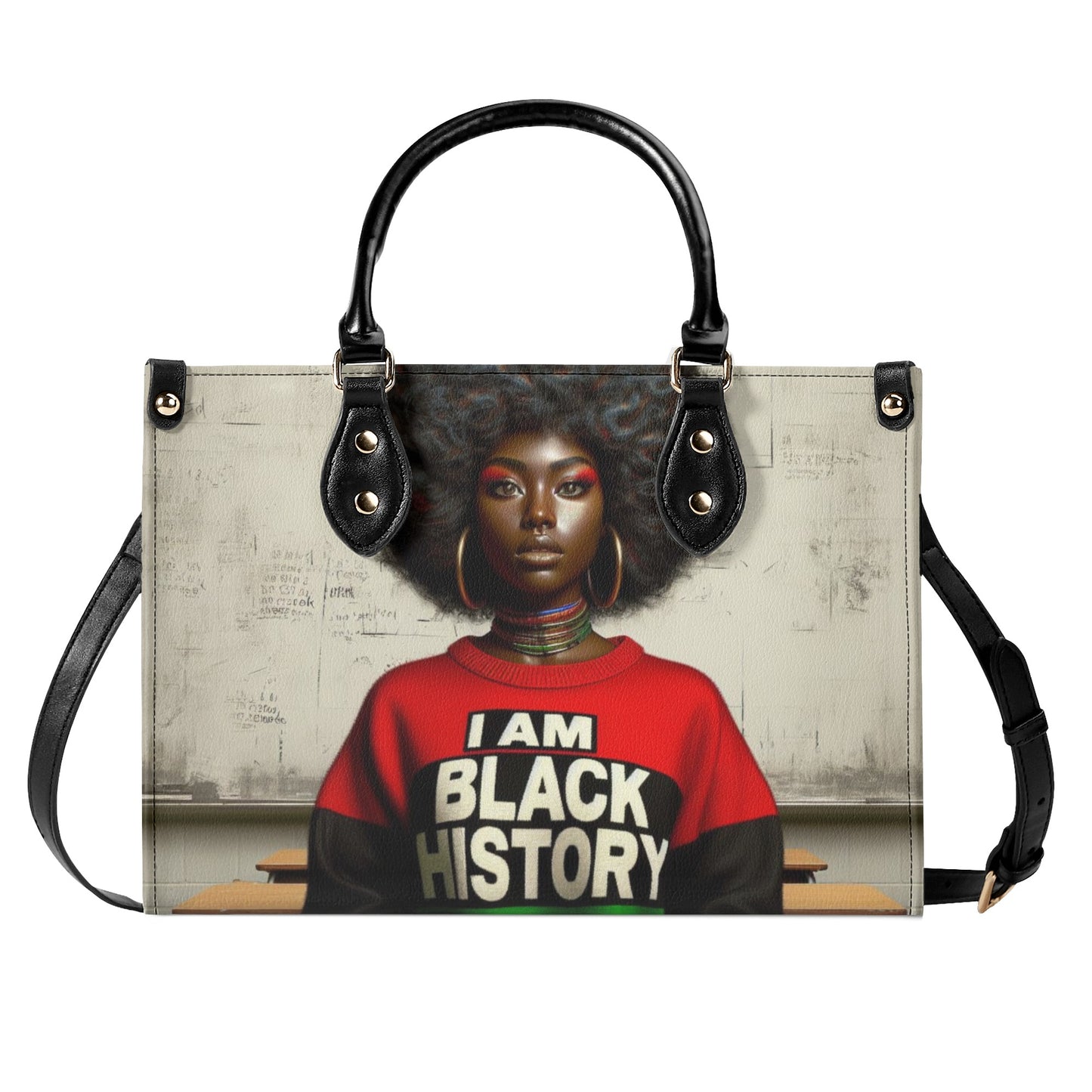 I Am Black History Leather Handbag