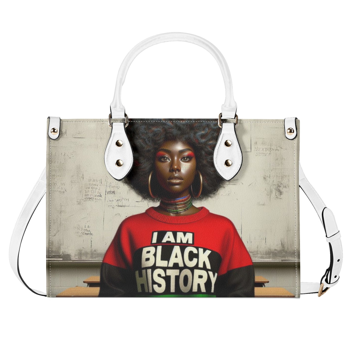 I Am Black History Leather Handbag