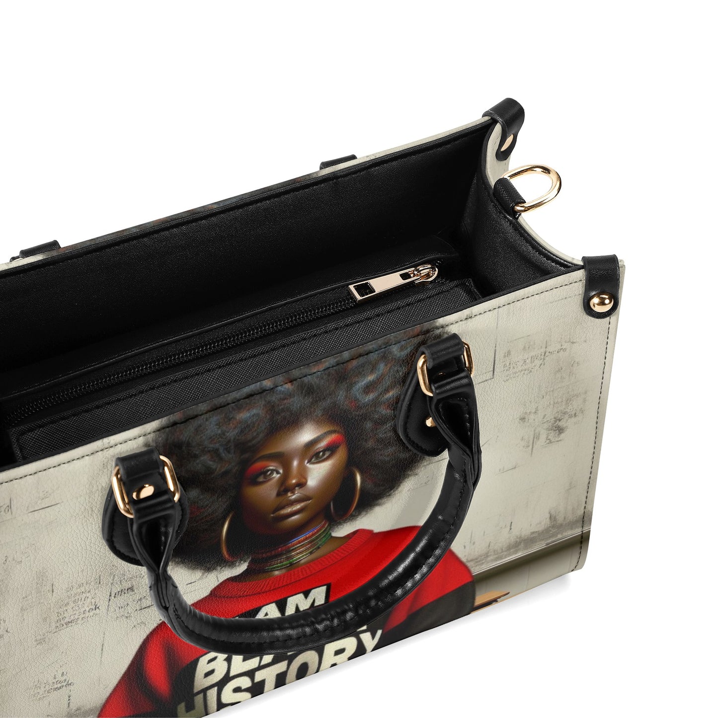 I Am Black History Leather Handbag