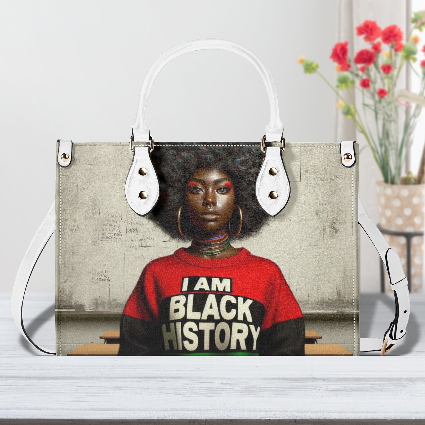 I Am Black History Leather Handbag