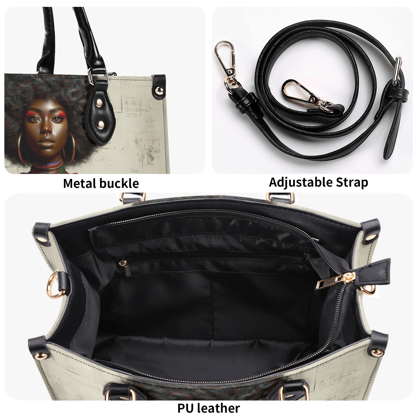 I Am Black History Leather Handbag