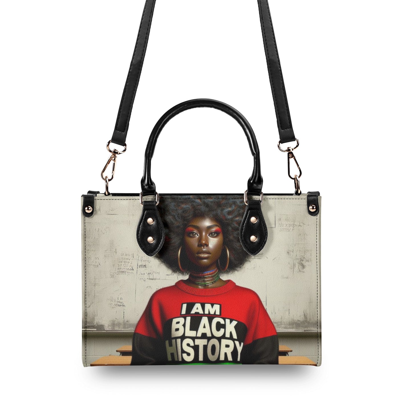 I Am Black History Leather Handbag