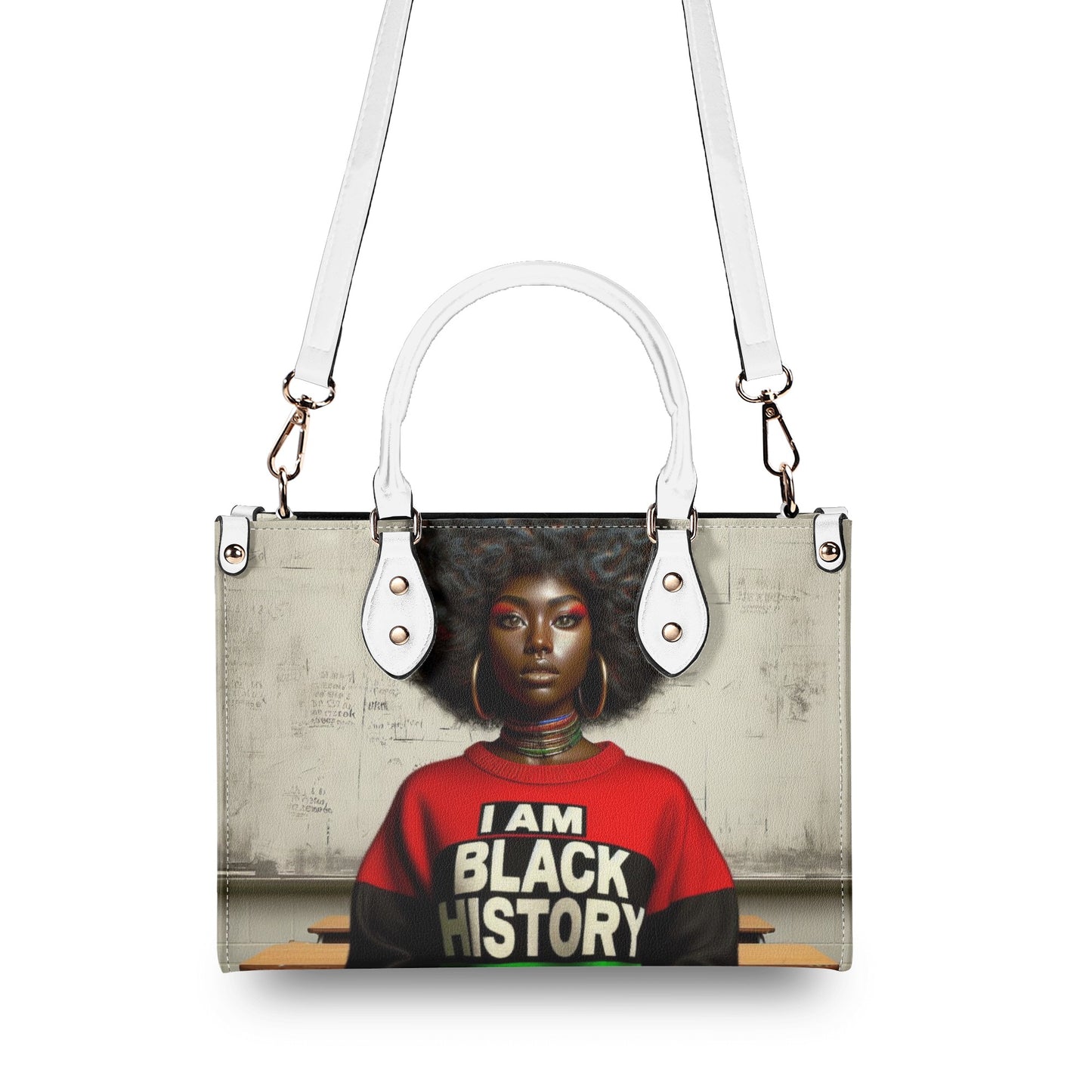 I Am Black History Leather Handbag