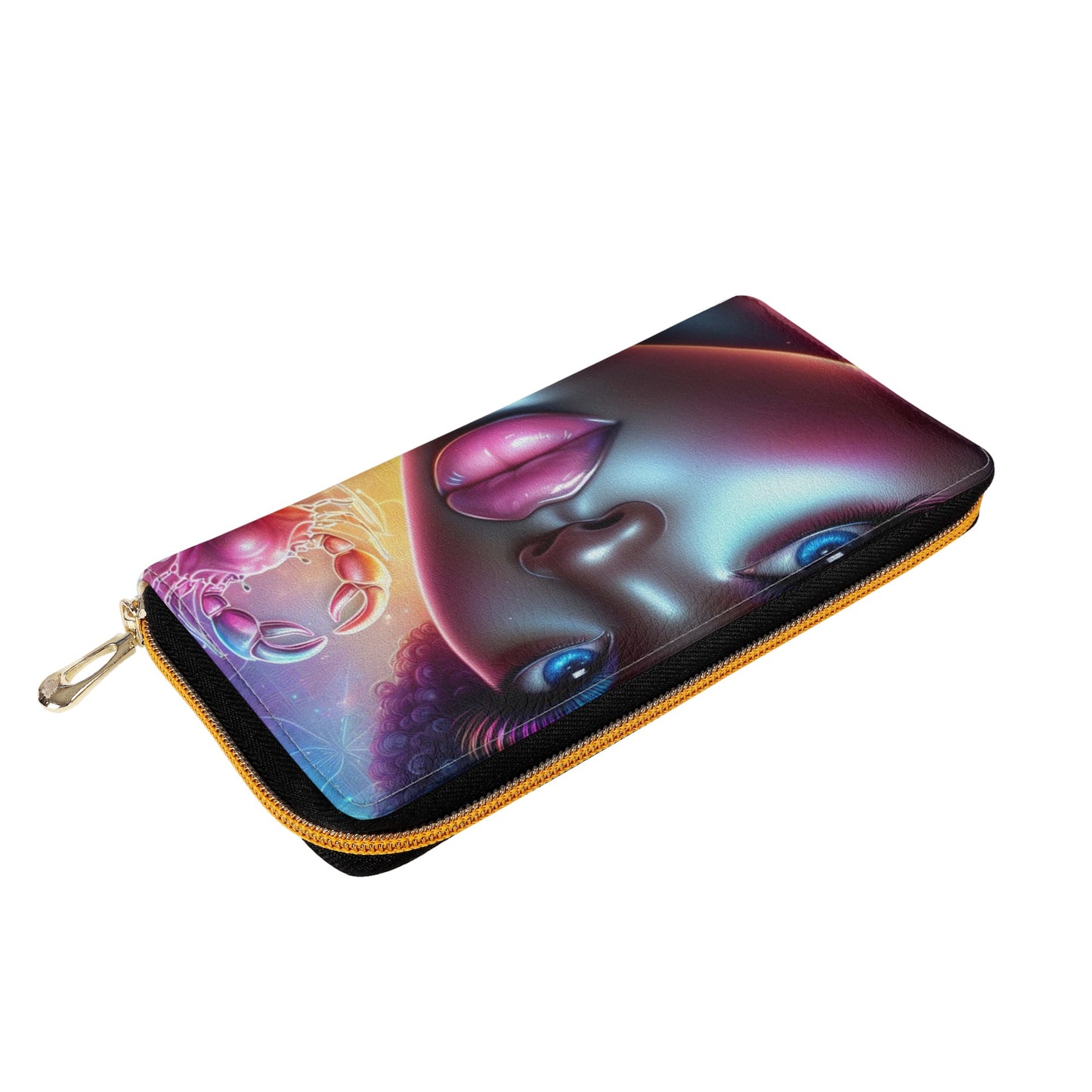 Cancer Leather Zipper Wallet