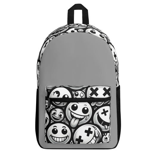 Grey Emoji Vintage Backpack