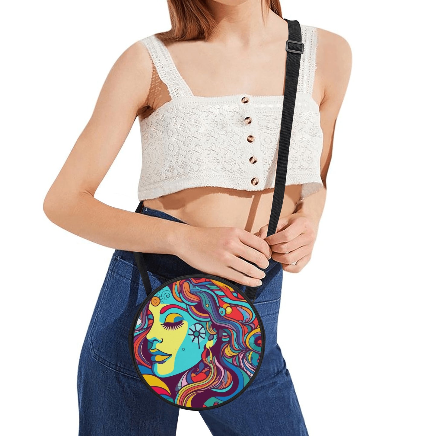 Vibrant Beauty Round Satchel Bag