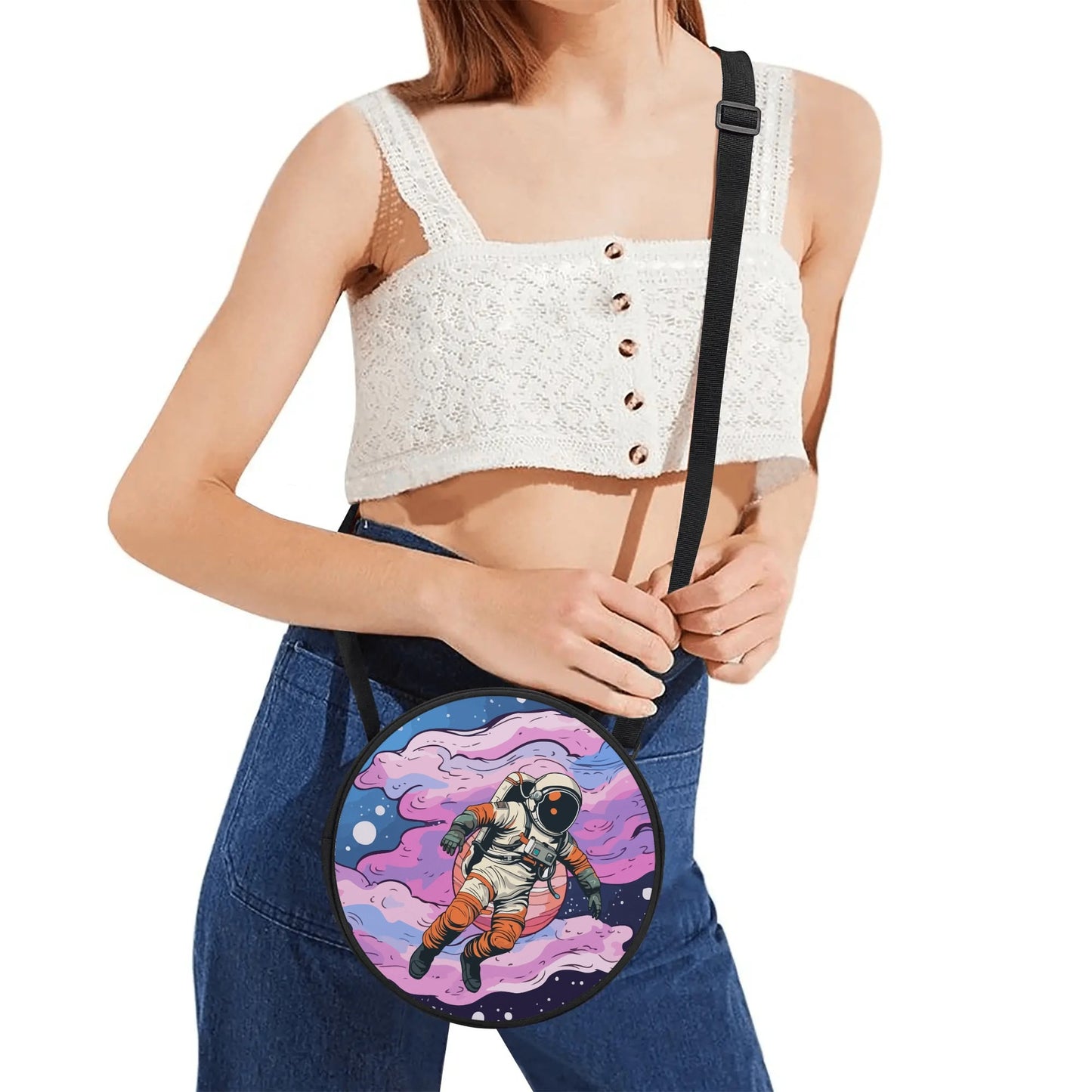 Space Walk Round Satchel Bag