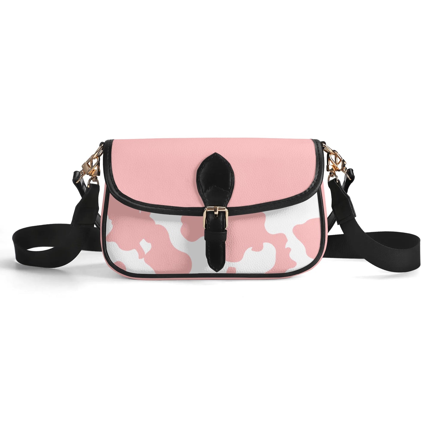 Pink & White Patterned Chain Shoulder Bag