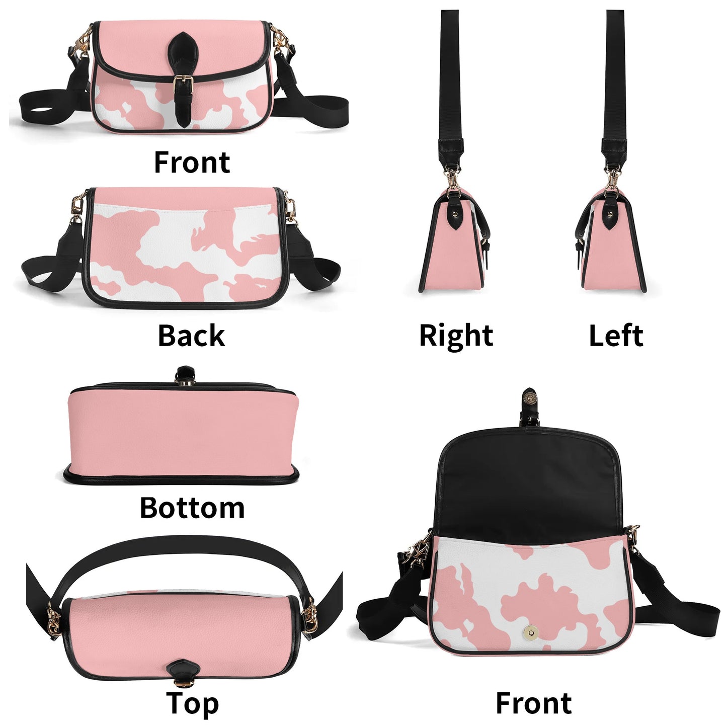 Pink & White Patterned Chain Shoulder Bag