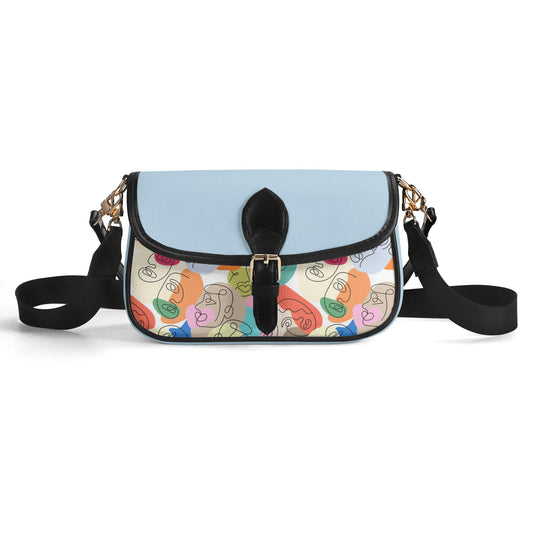 Doodle Chain Shoulder Bag - Powder Blue