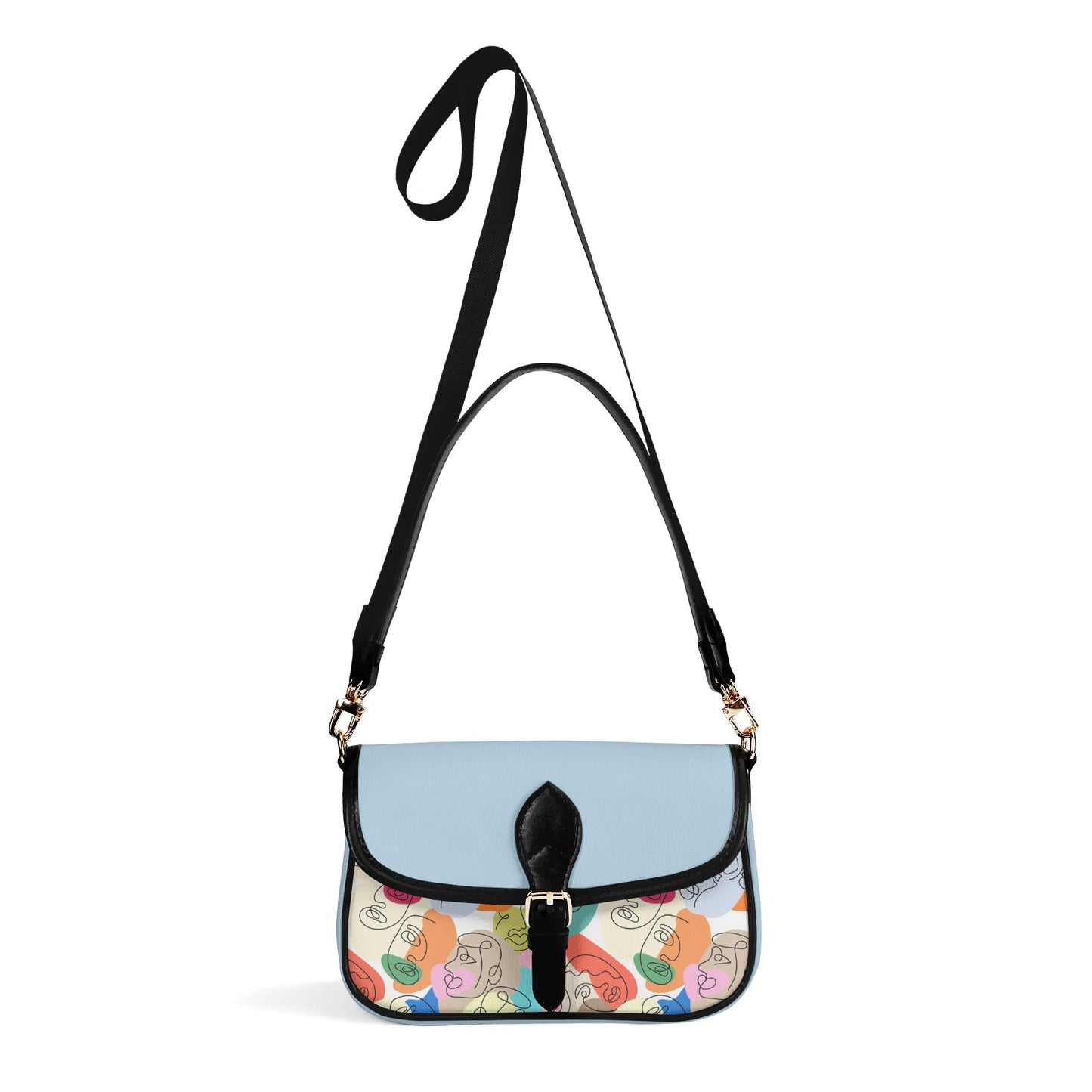 Doodle Chain Shoulder Bag - Powder Blue