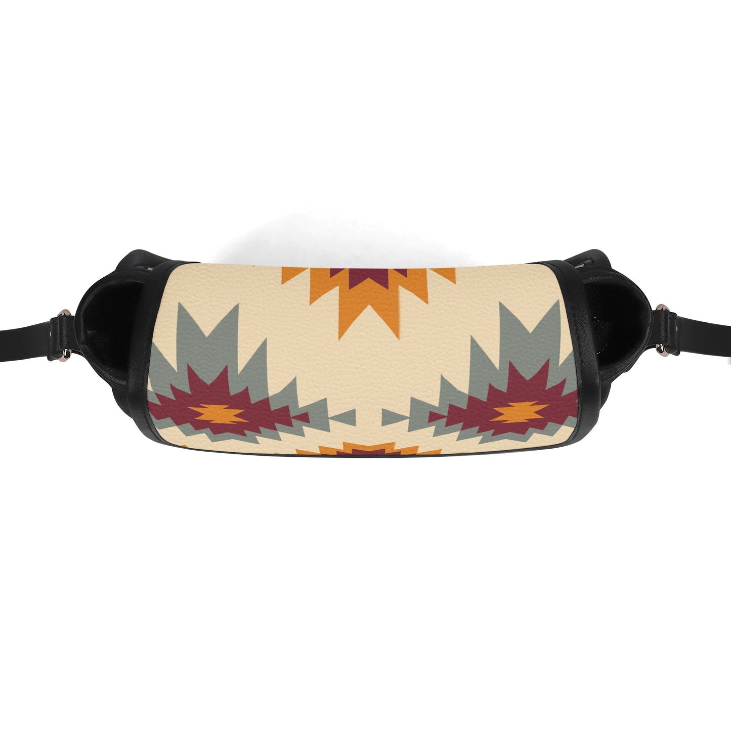 Tribal Print Leather Saddle Bag