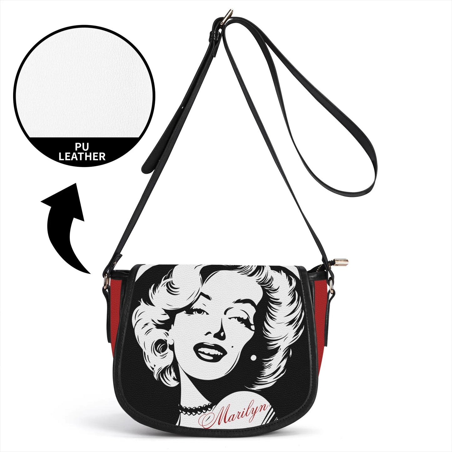 Marilyn Monroe Leather Saddle Bag