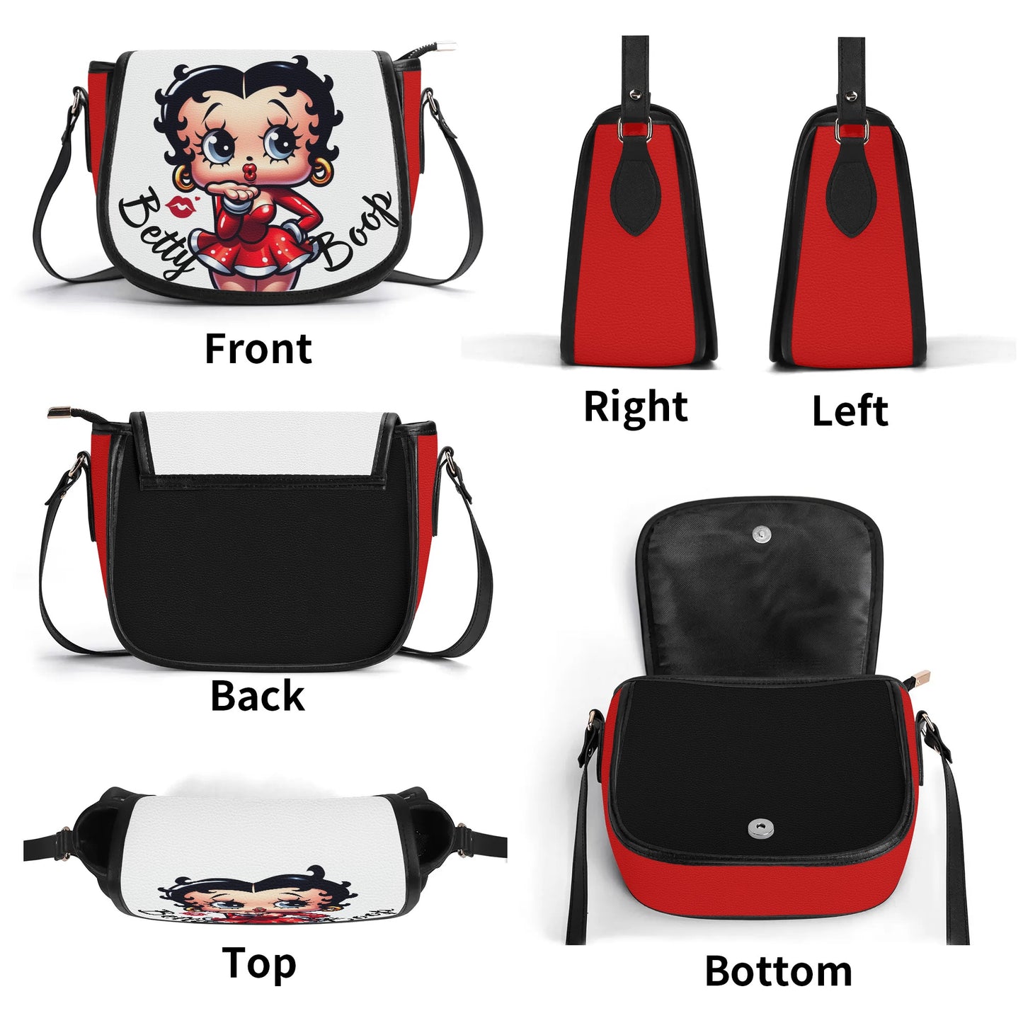 Betty Boop Leather Saddle Bag