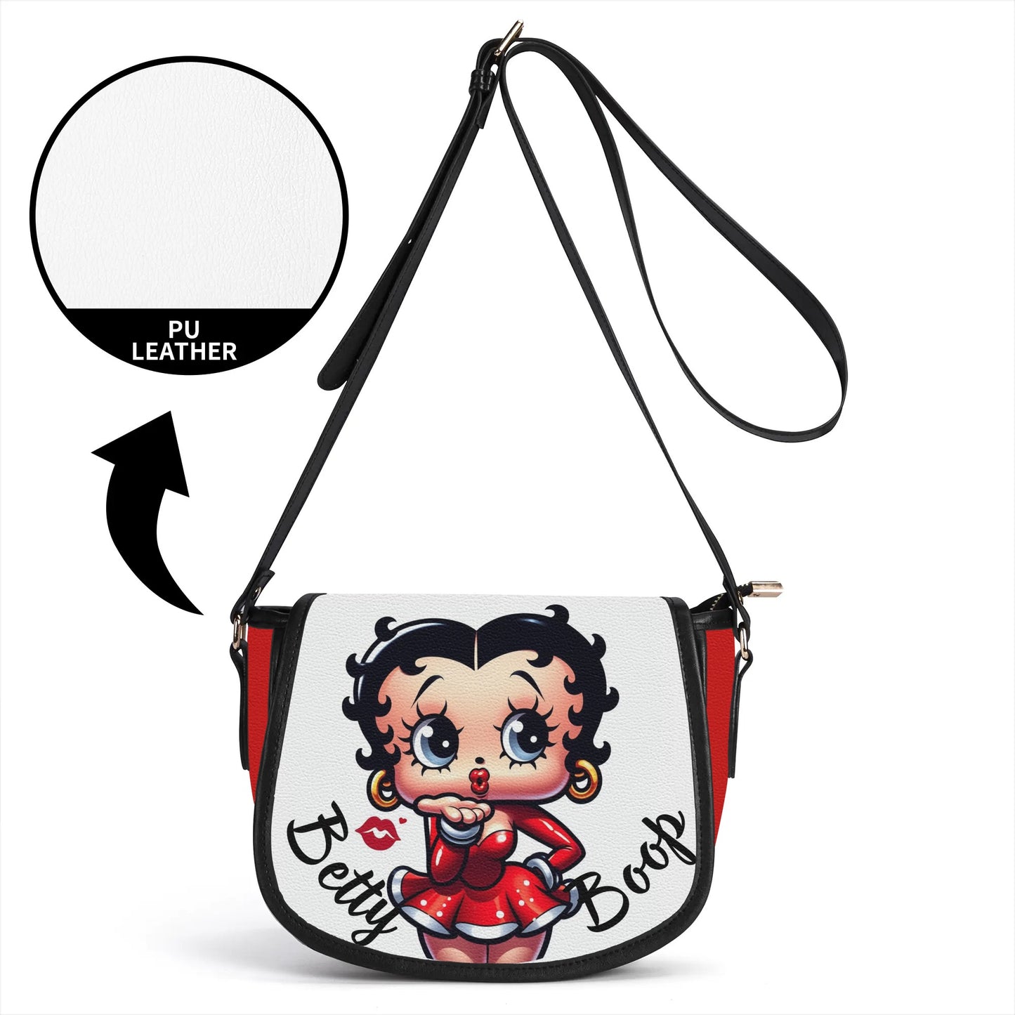 Betty Boop Leather Saddle Bag