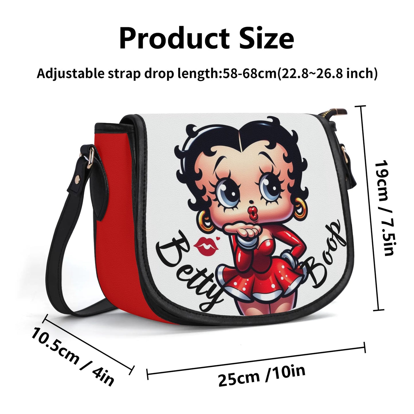 Betty Boop Leather Saddle Bag