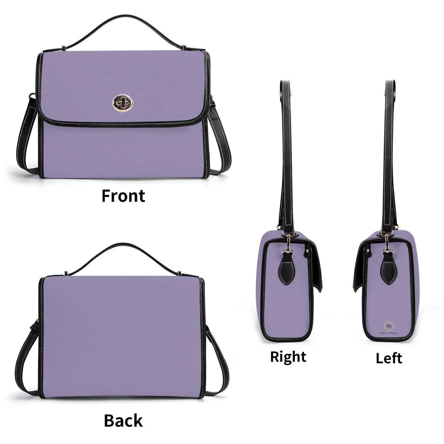 Lilac Leather Satchel Bag