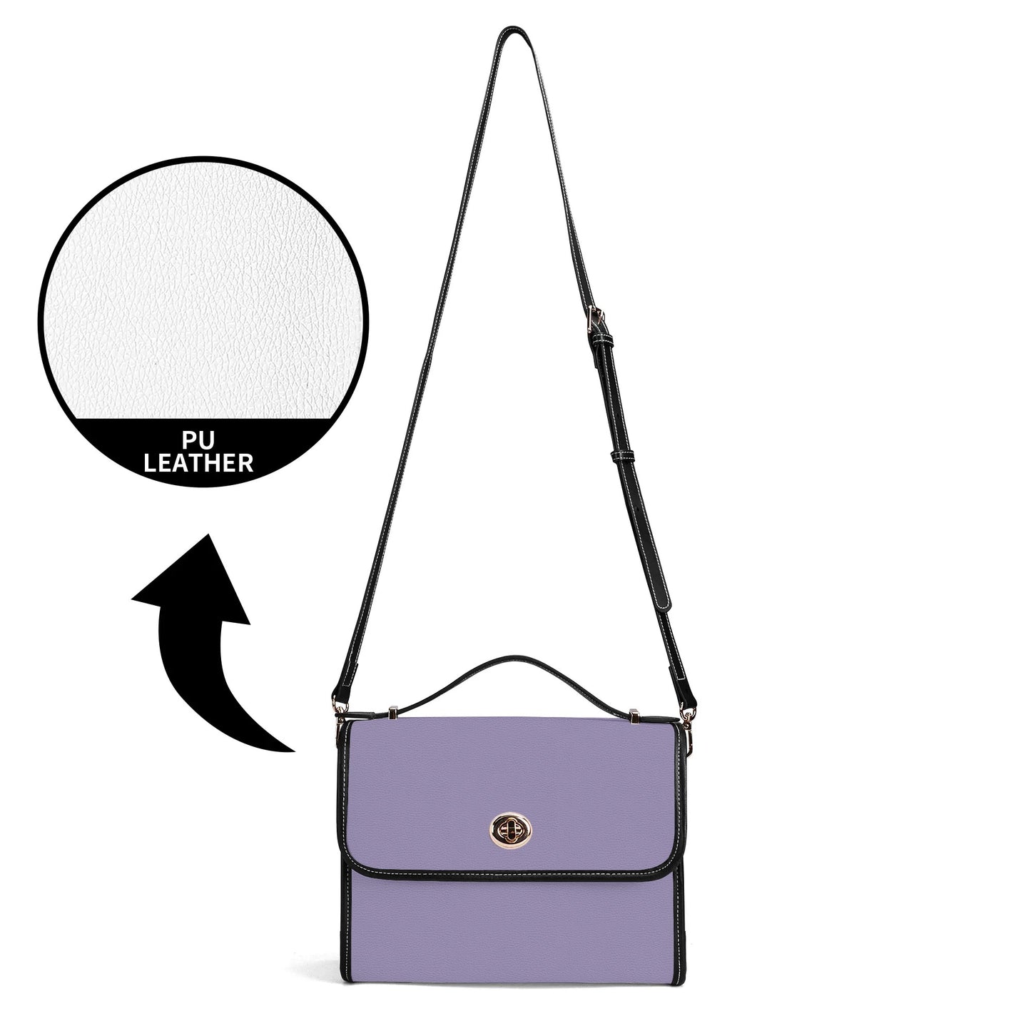 Lilac Leather Satchel Bag