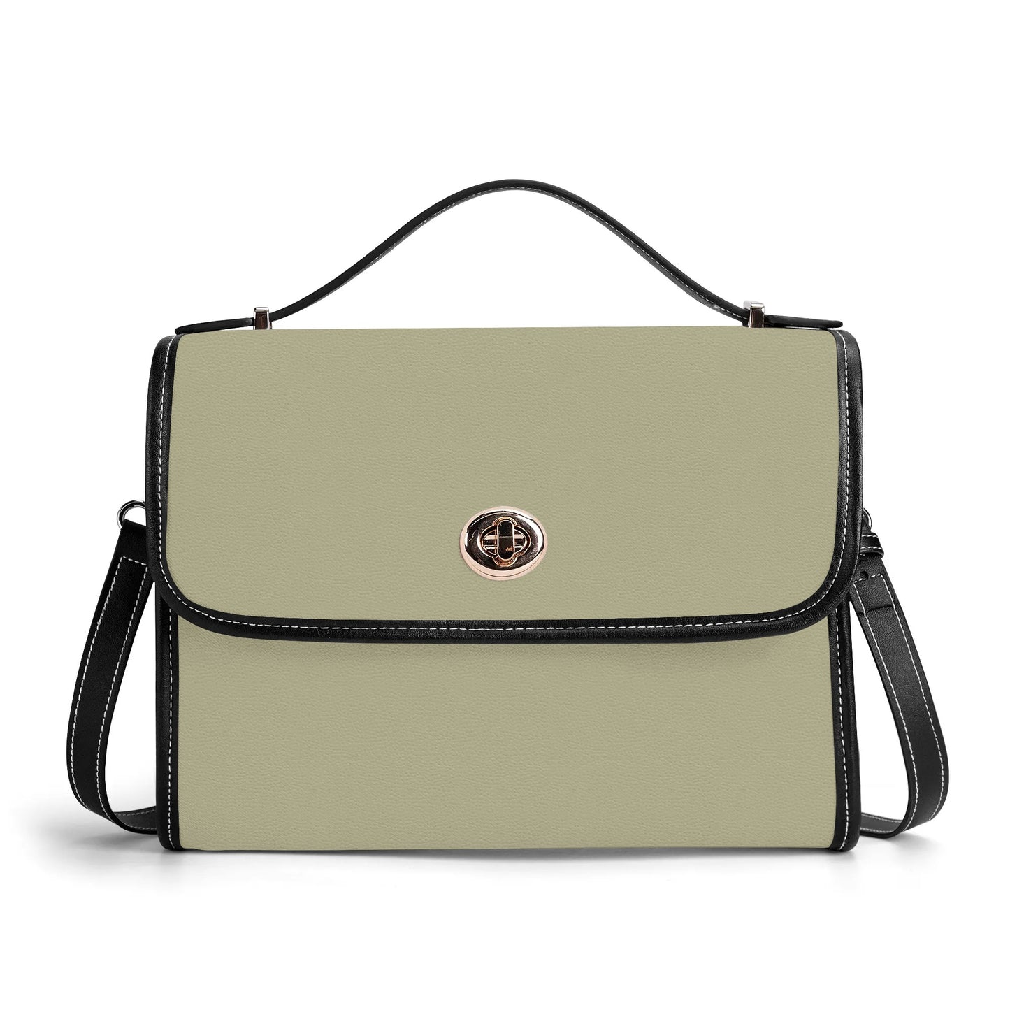 Beige Leather Satchel Bag