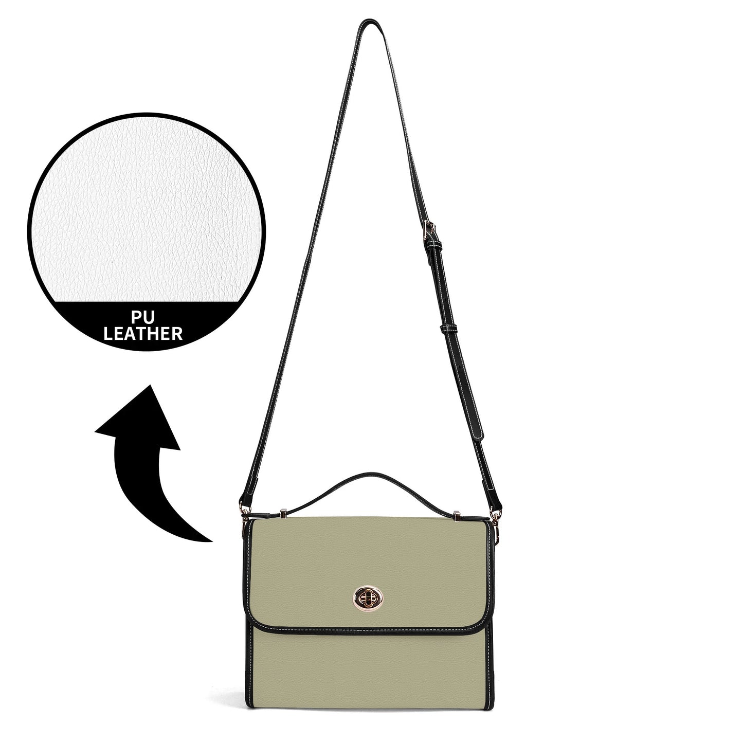 Beige Leather Satchel Bag