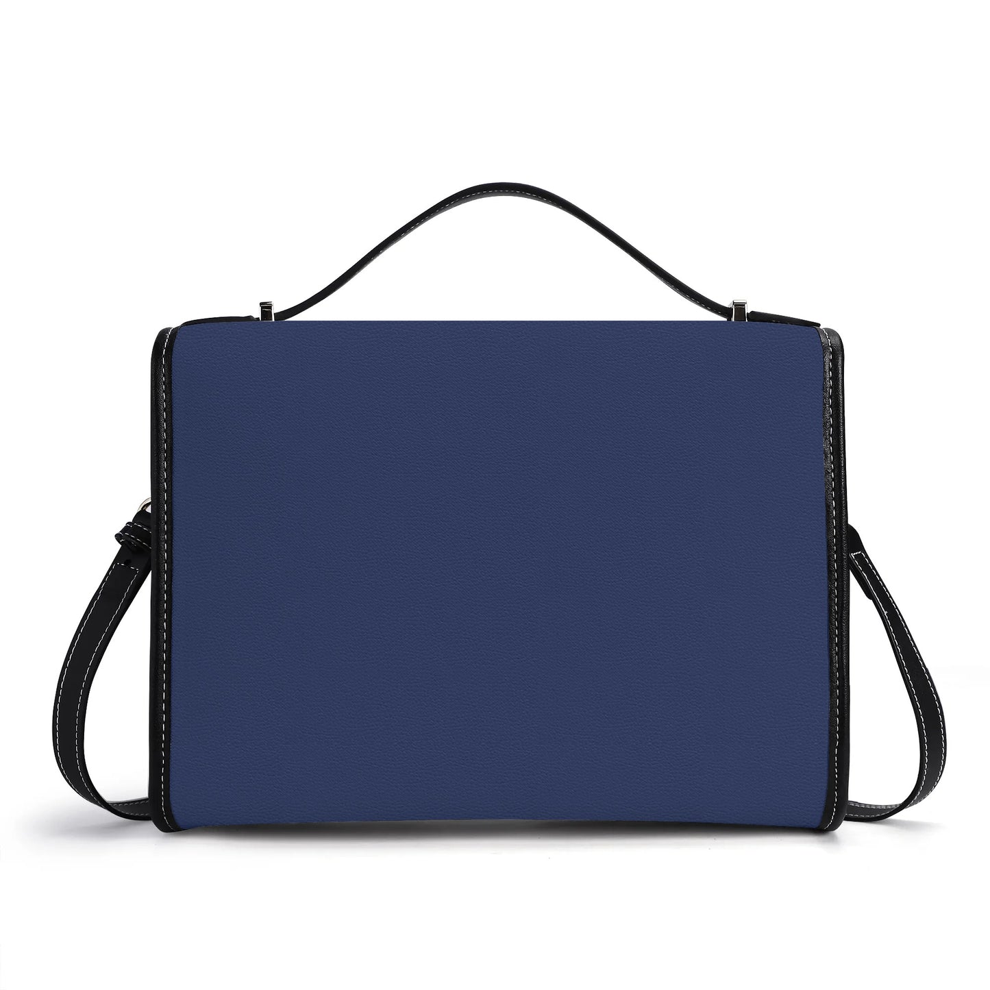 Navy Leather Satchel Bag