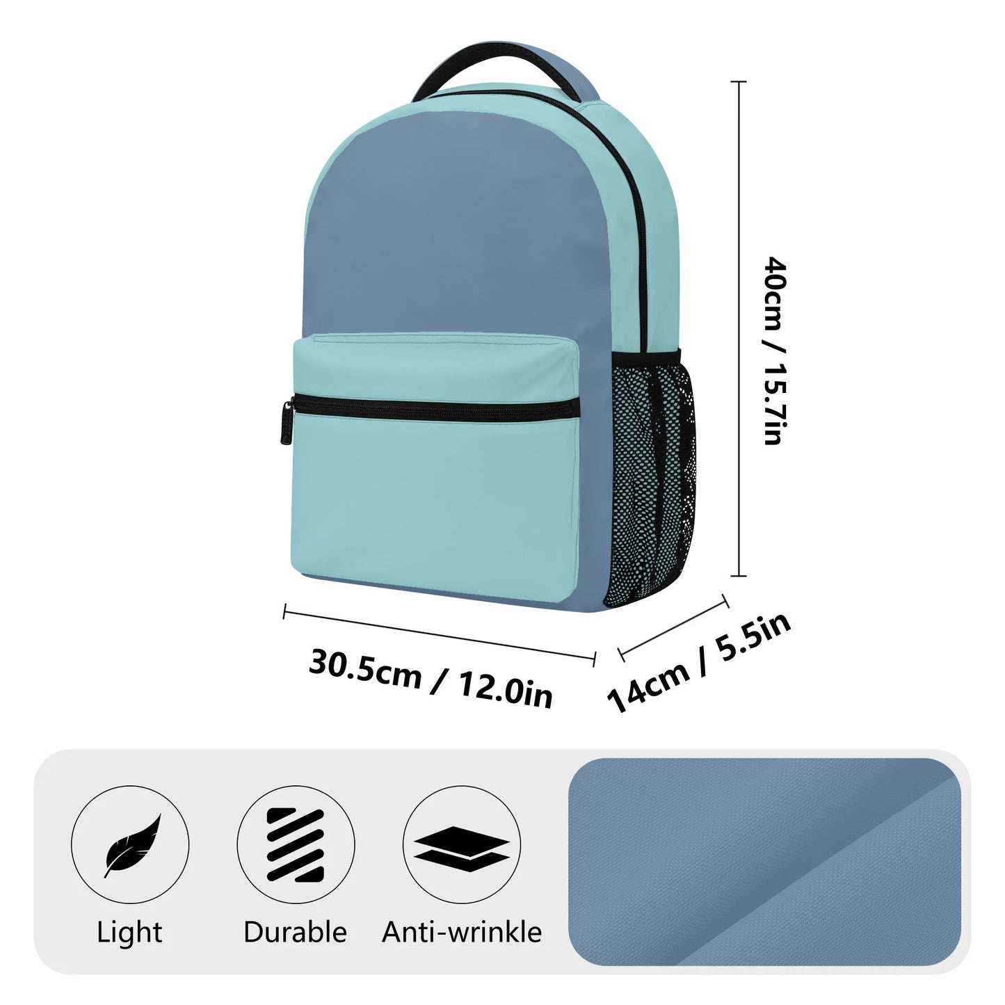 Teal Casual School Backpack