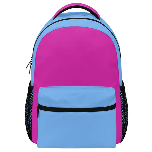 Purple & Sky-Blue Casual School Backpack