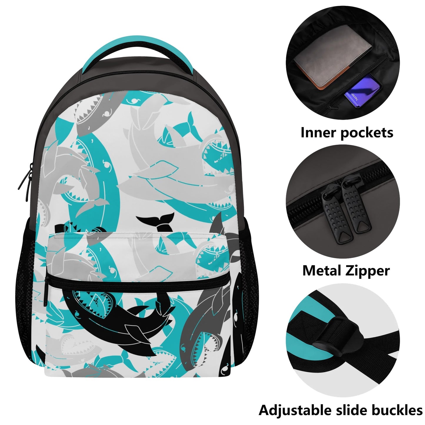 Shark Attack Casual School Backpack