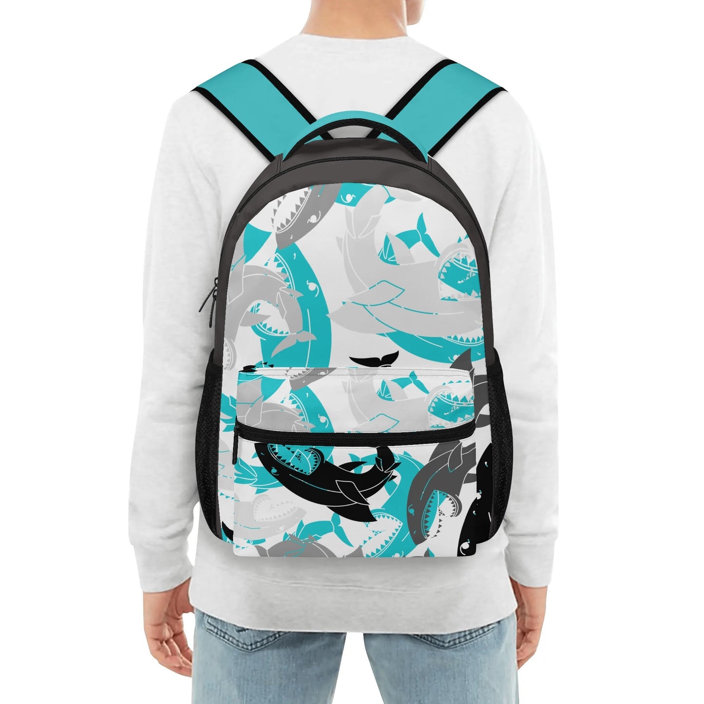 Shark Attack Casual School Backpack