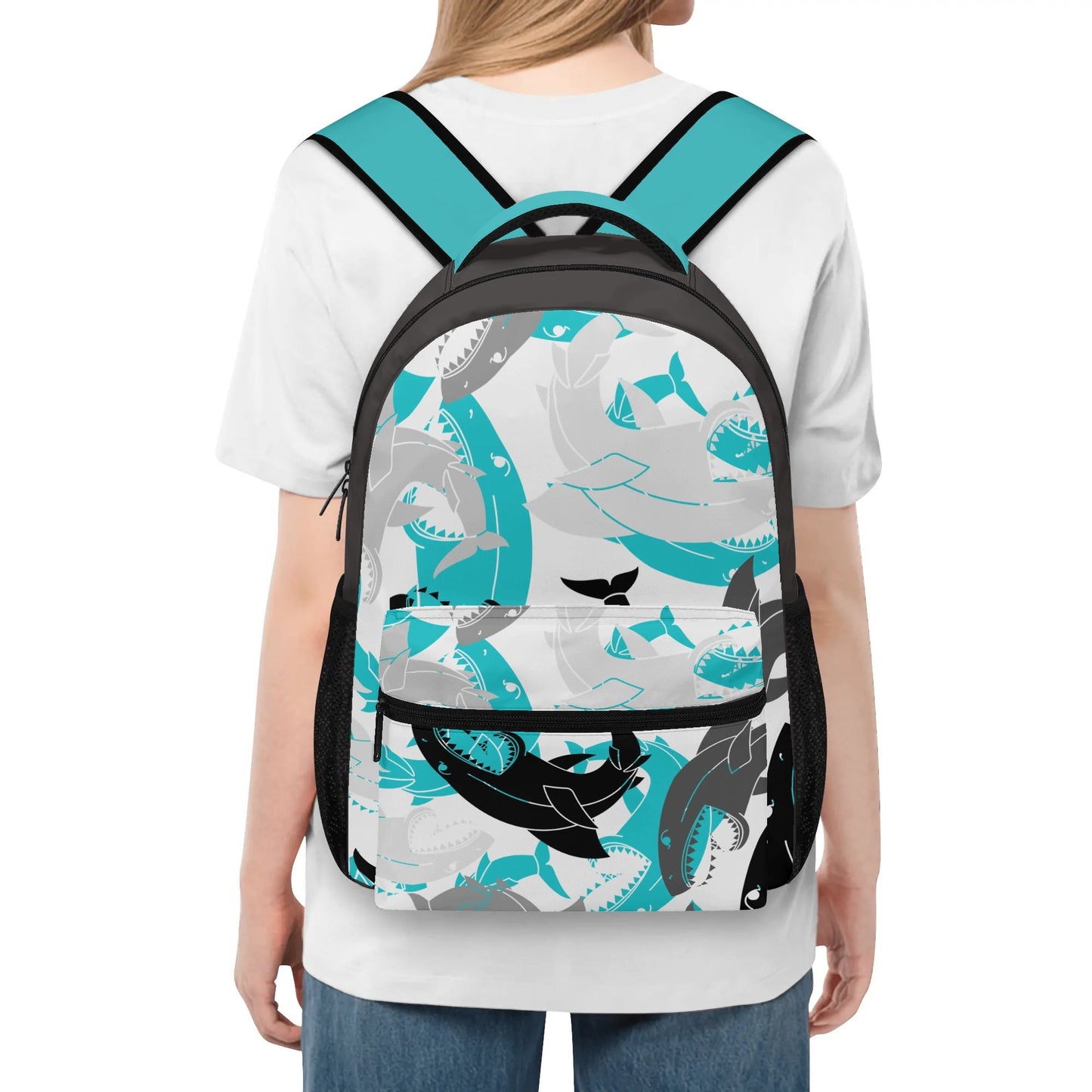 Shark Attack Casual School Backpack