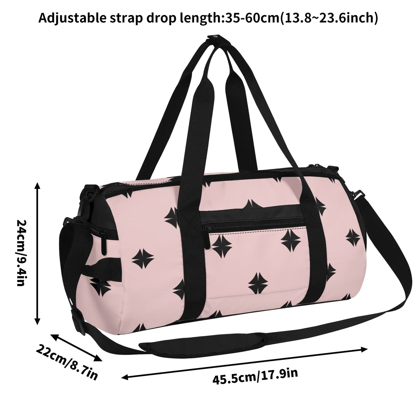 Powder Pink Fashion Luggage/Gym/Duffle Bag