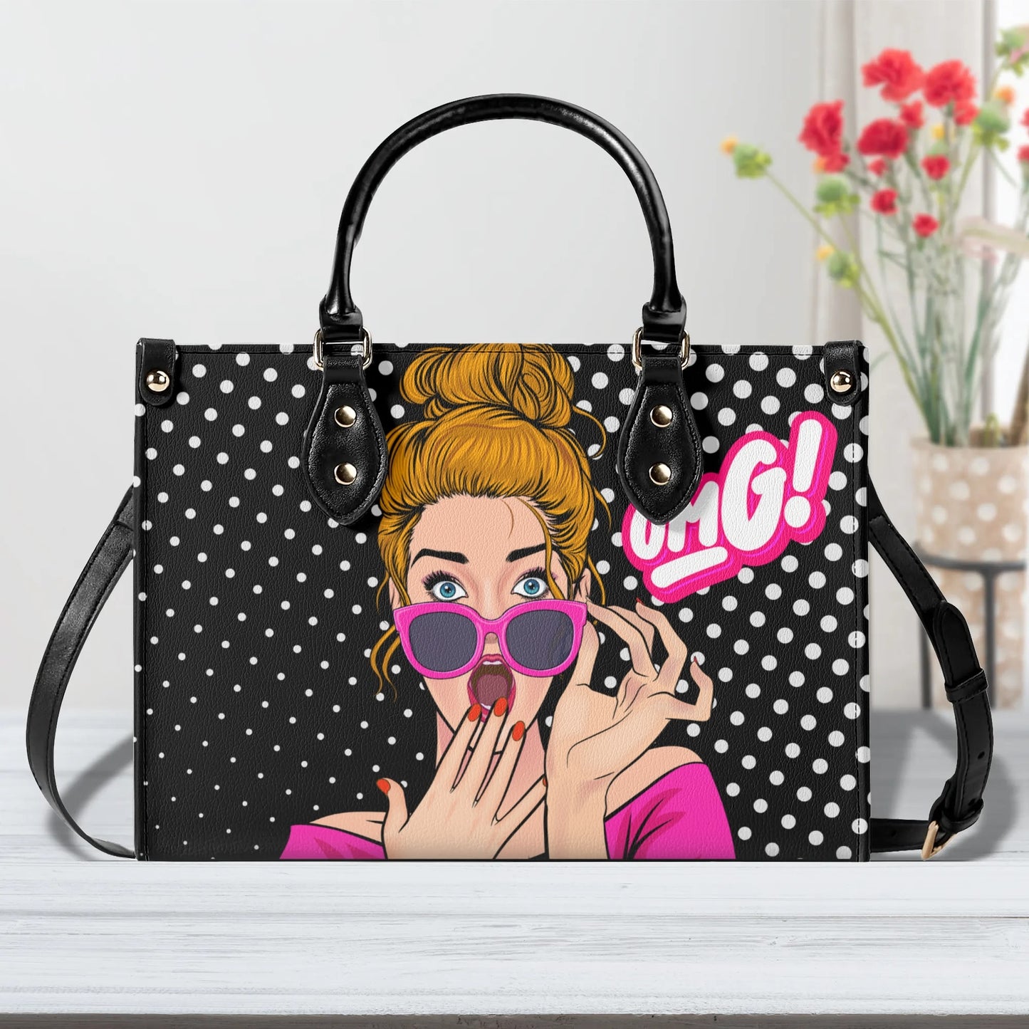 Comic OMG Leather Handbag