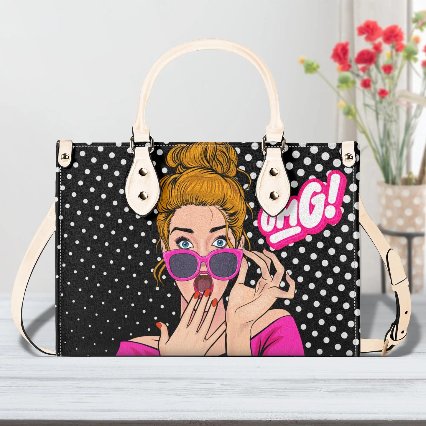 Comic OMG Leather Handbag