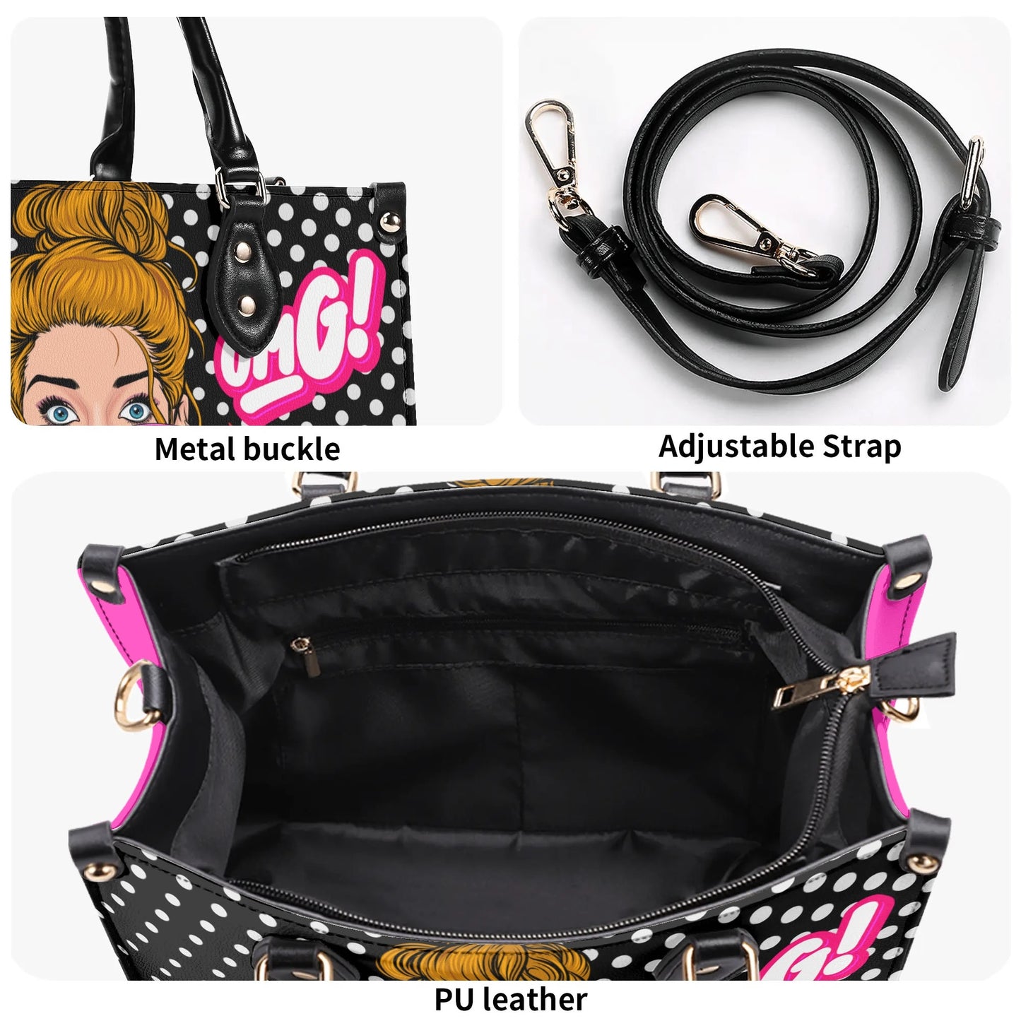 Comic OMG Leather Handbag